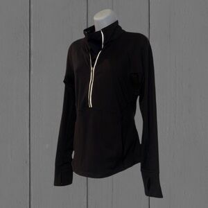 90 Degree by Reflex Women’s Black Quarter Zip Pullover Long Sleeve Top Size L